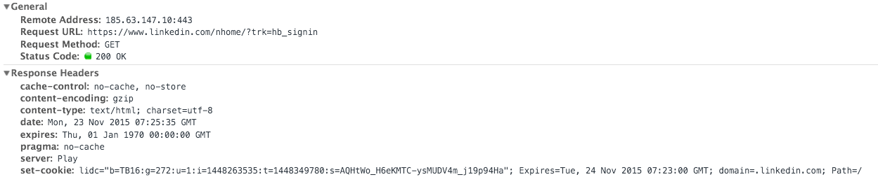 illustration of Chrome cookie set for web authentication purposes